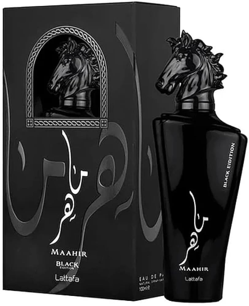 MAAHIR BLACK EDITION Lattafa perfume para hombre 100ml